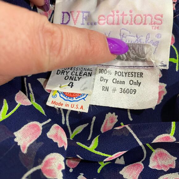 Vintage DVF Editions for Lord & Taylor Sheer Midi Mock Neck Dress - Picture 8 of 12